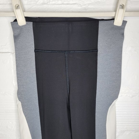 Athleta Women's XS Leggings Crest Colorblock Tight Black Gray White - Picture 4 of 8